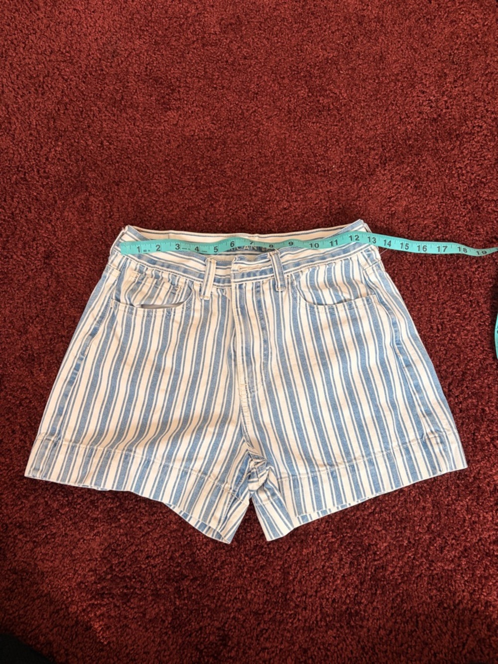 American Eagle striped mom shorts